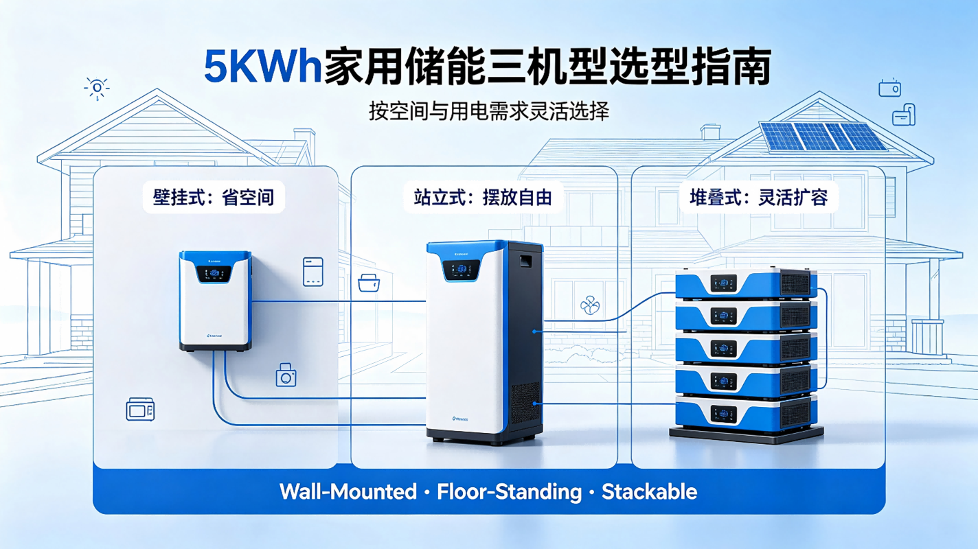 Selection Guide for 5KWh Home Energy Storage: Wall-Mounted, Floor-Standing & Stackable Models