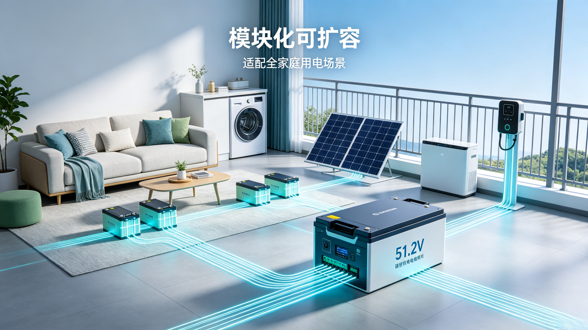 Flexible Capacity Expansion: 51.2V PV Storage Battery Adapts to Diverse Household Scenarios