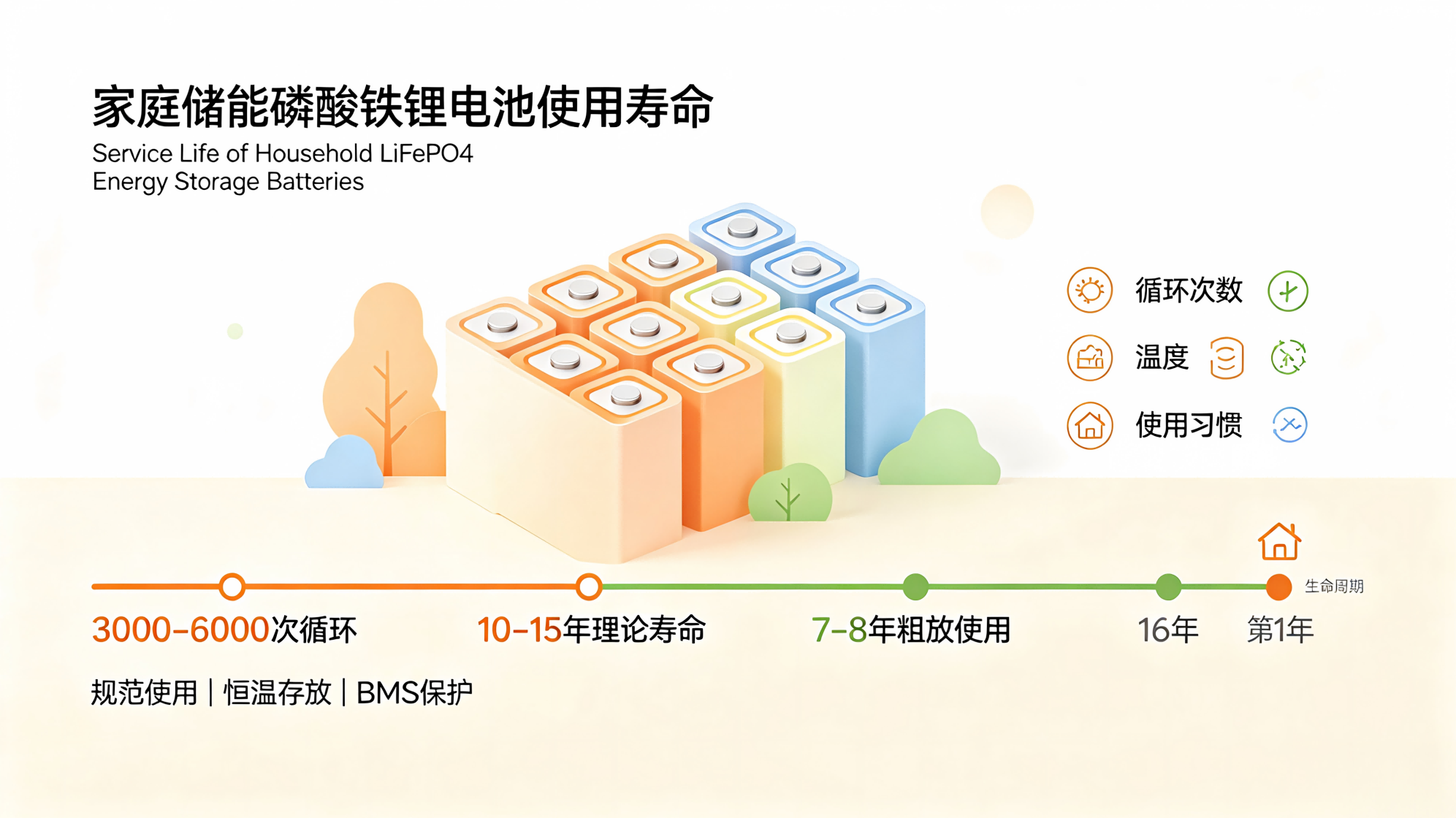 Service Life of Household LiFePO4 Energy Storage Batteries