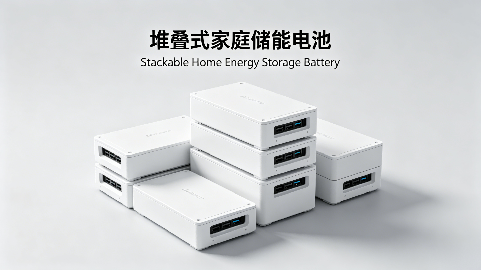 Stacked household energy storage batteries