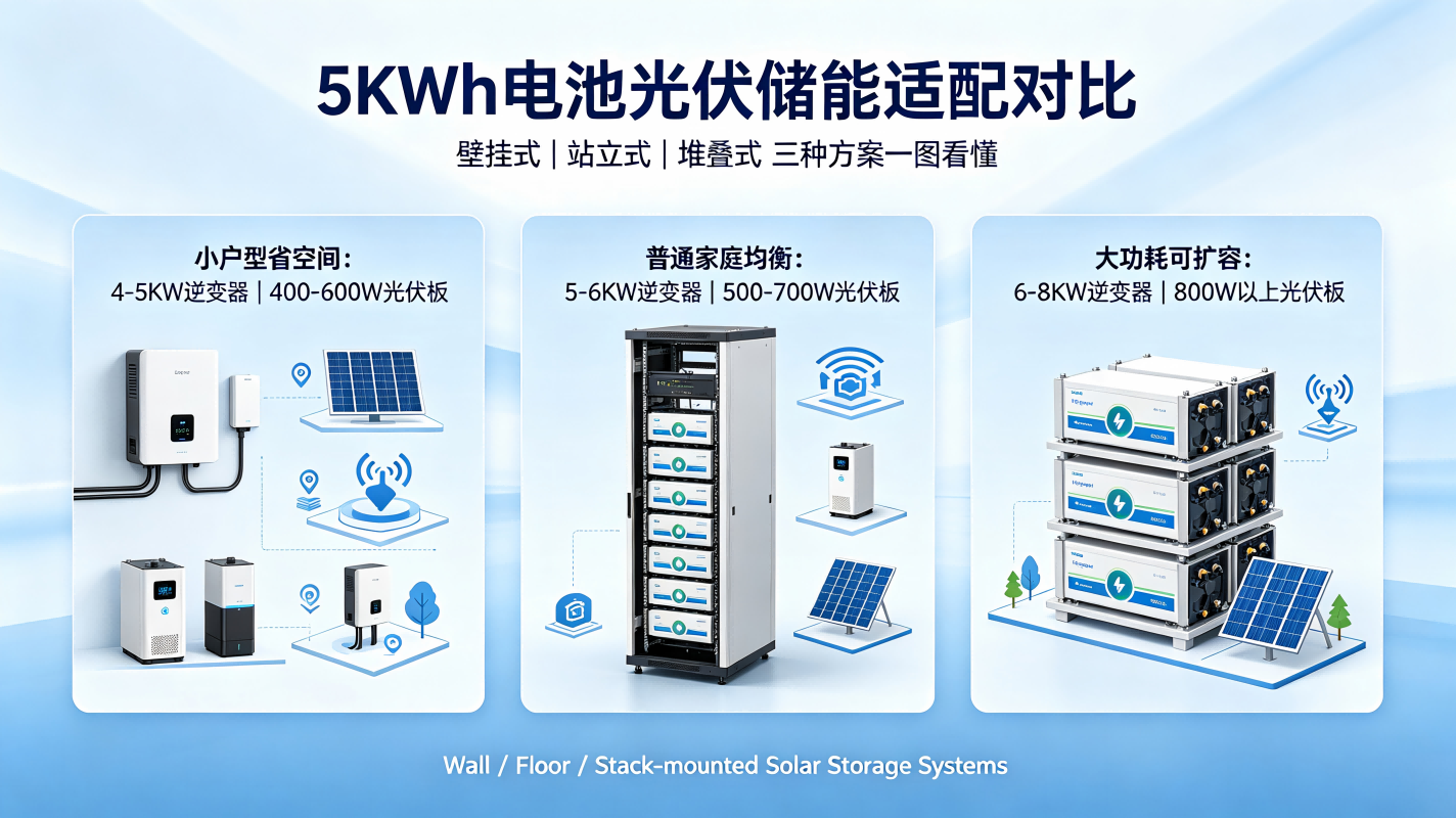 Adaptation Difference Analysis of Wall/Floor/Stack-mounted 5KWh Battery Solar Storage Systems
