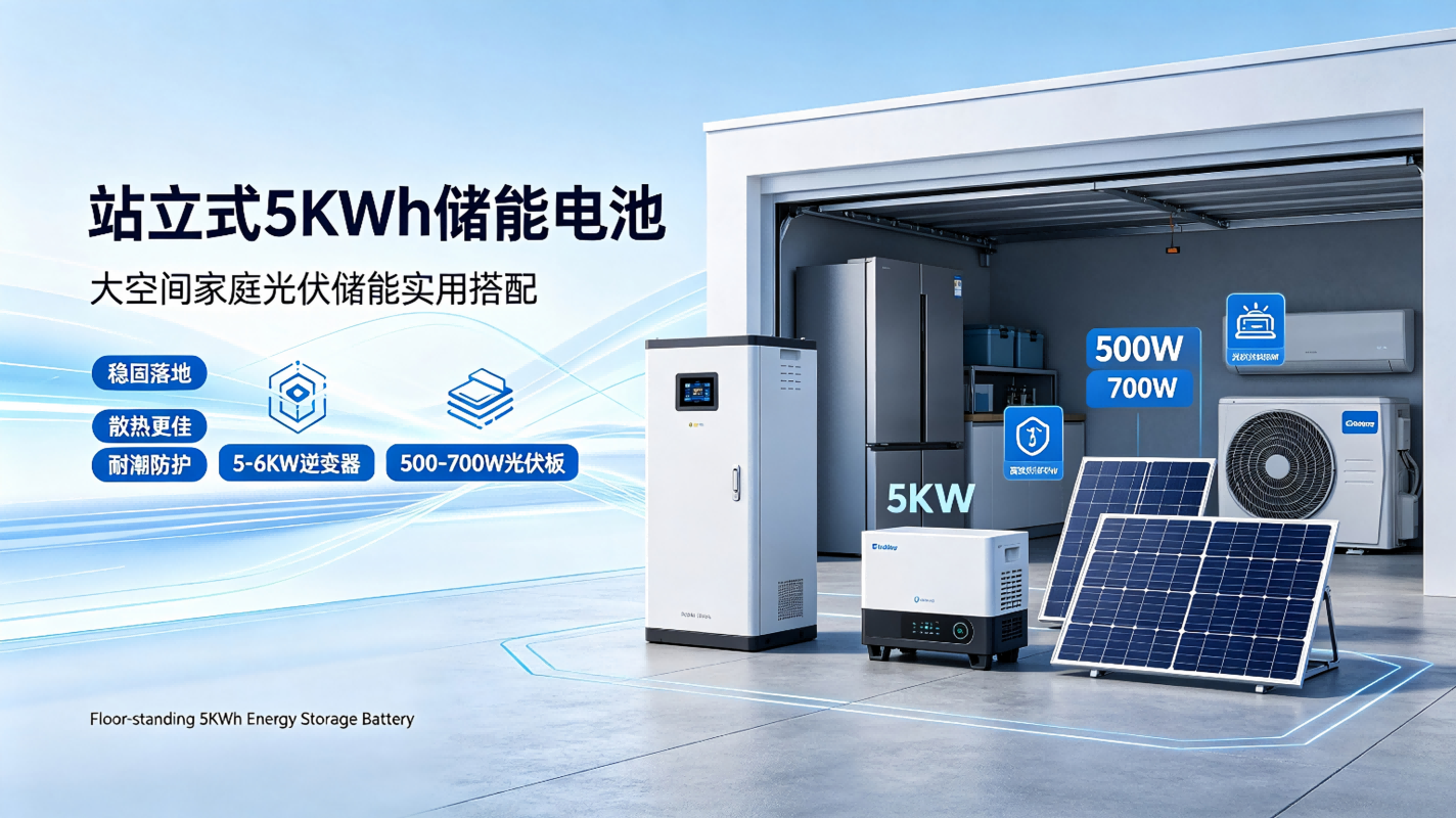 Floor-standing 5KWh Energy Storage Battery Practical Solar Matching Guide for Large-space Homes