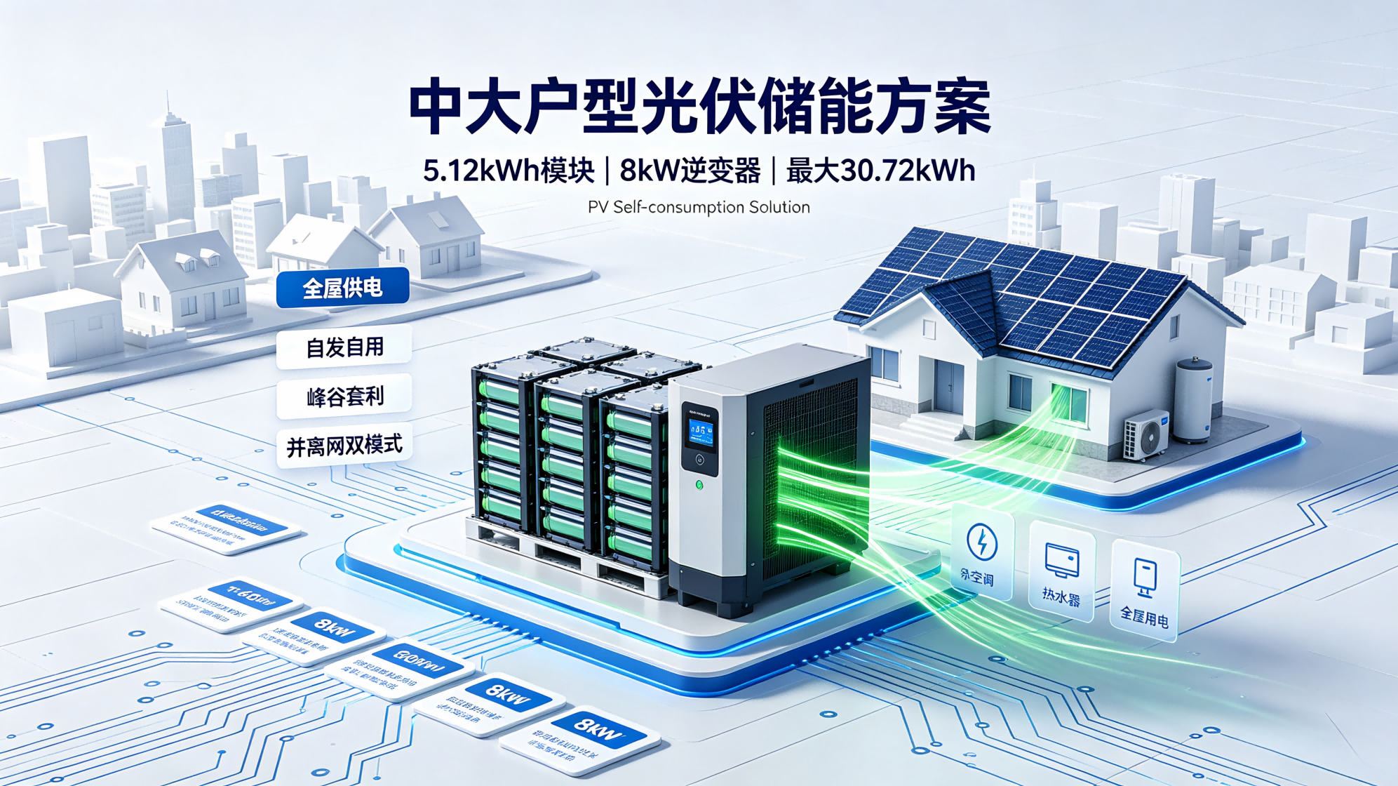 PV Self-consumption Solution of Stacked LFP Energy Storage for Medium & Large Houses