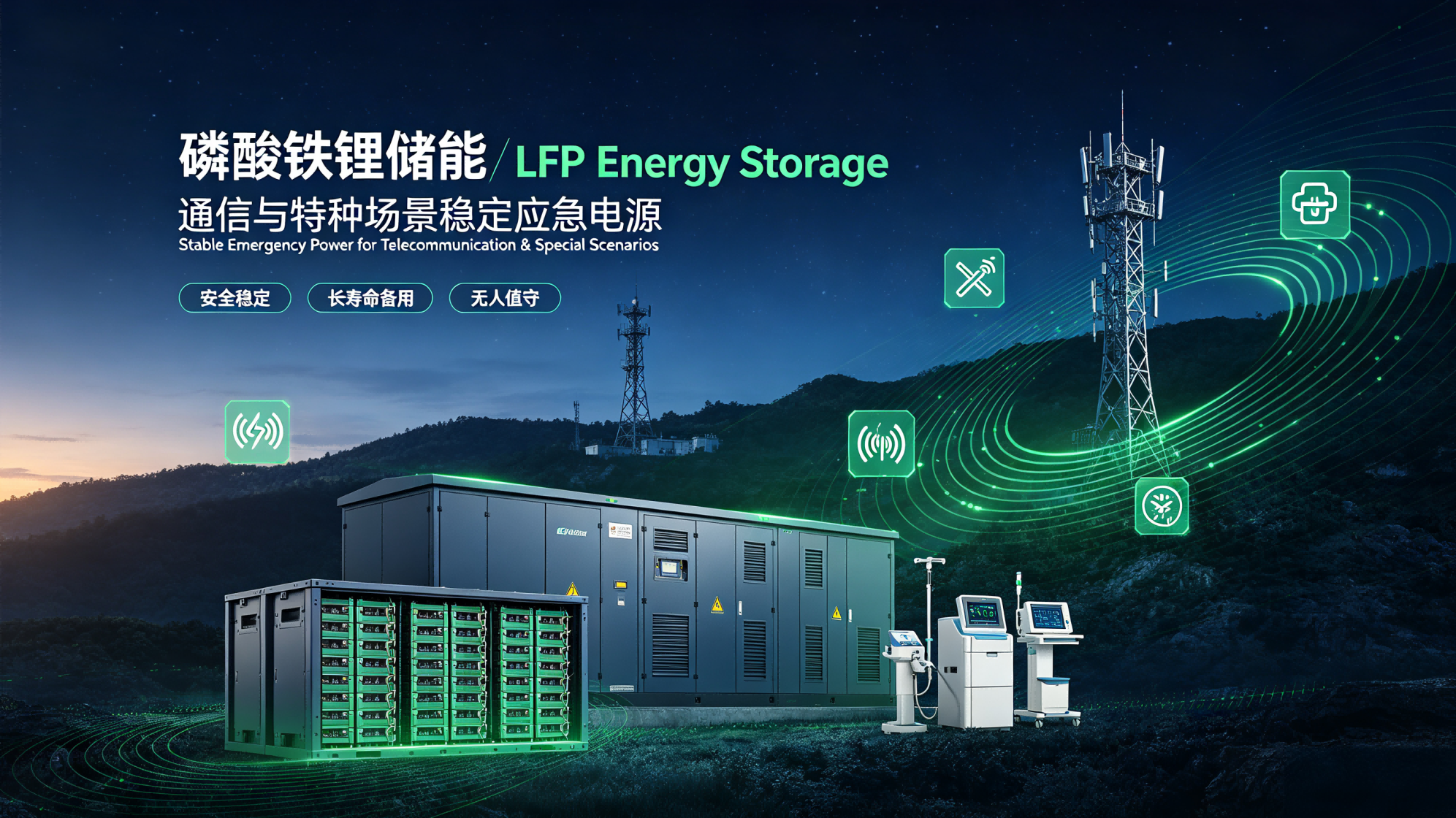 LFP Energy Storage: Stable Emergency Power for Telecommunication & Special Scenarios